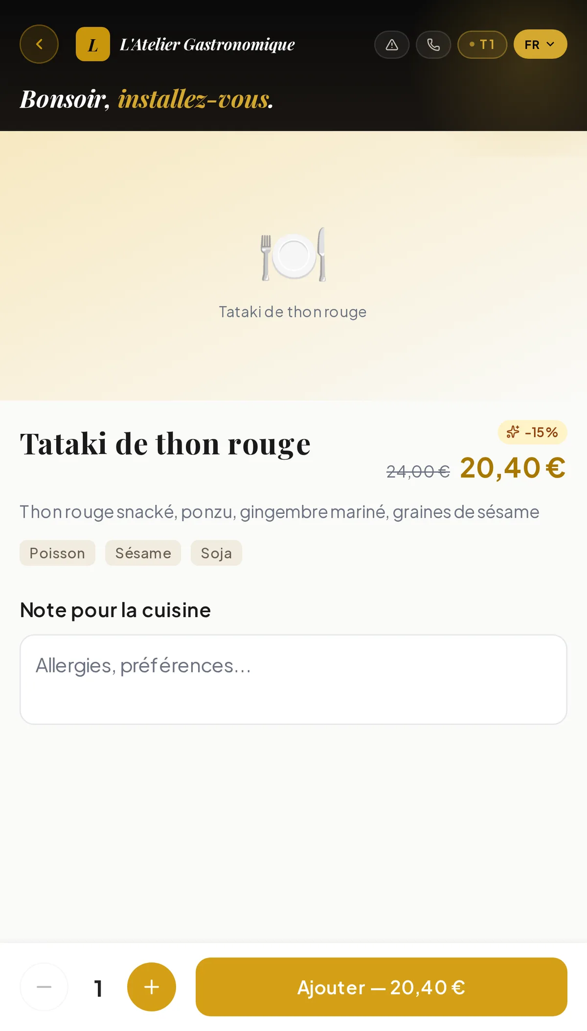 Il déclare ses allergies